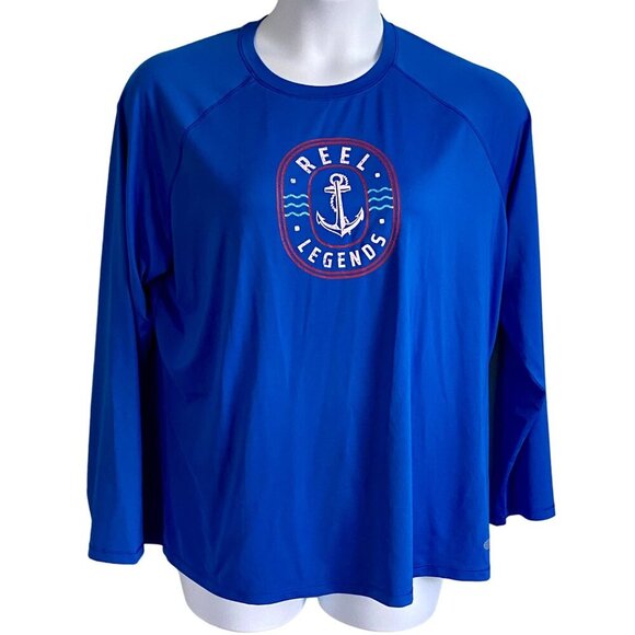Reel Legends Performance Blue Long Sleeve Shirt with Reel Tec Women's 1X… - Picture 2 of 7